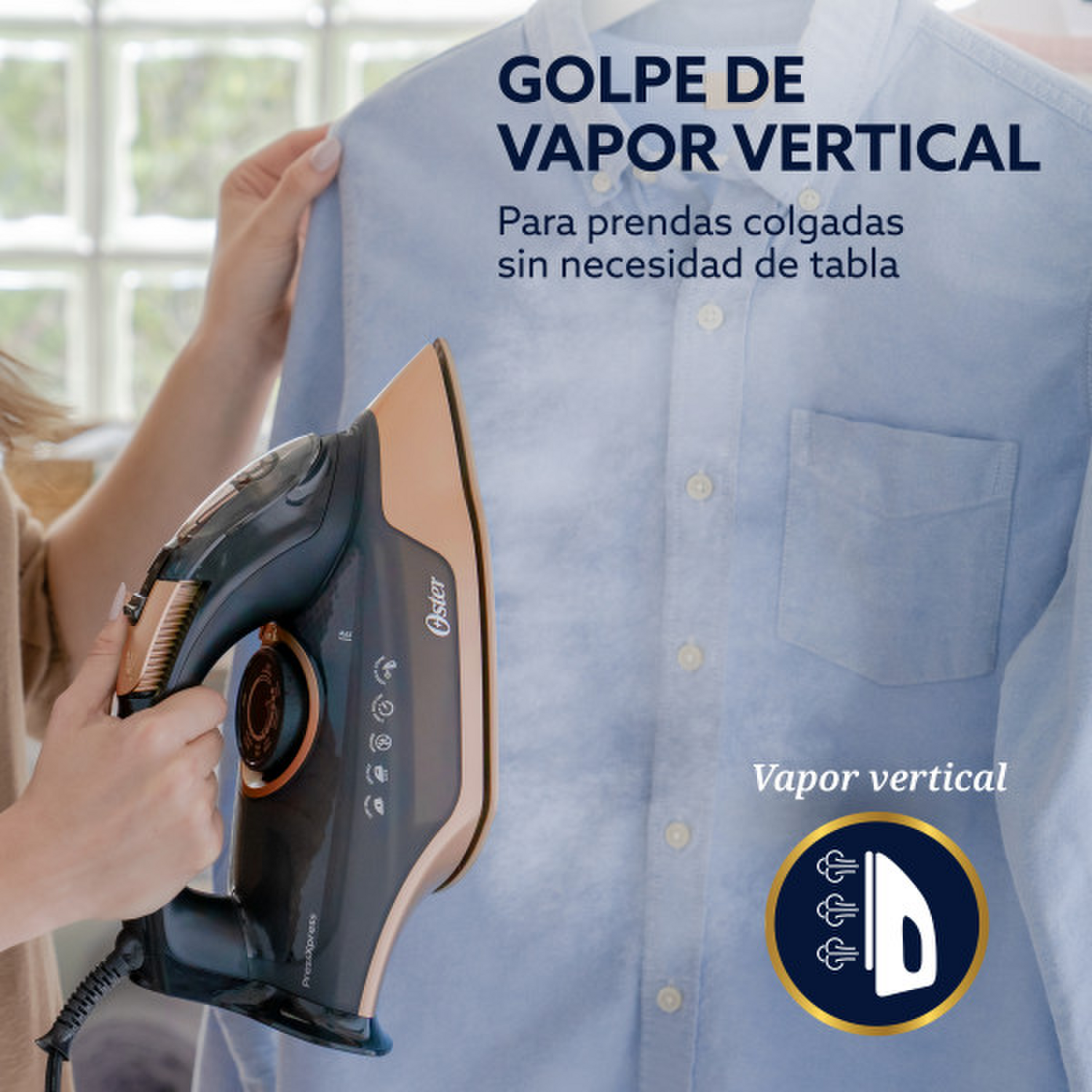 Plancha Oster PressXpress Base Diamante XL Vapor 240g