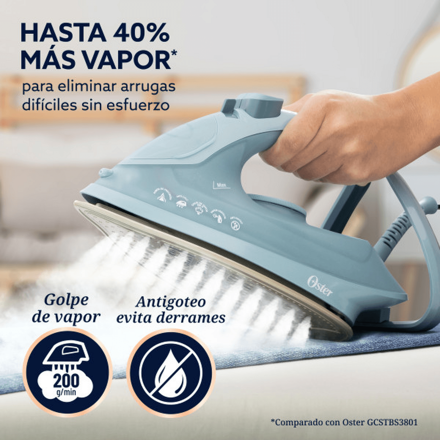 Plancha Oster AeroGlide Plus S7400 Vapor 200gr 1600W