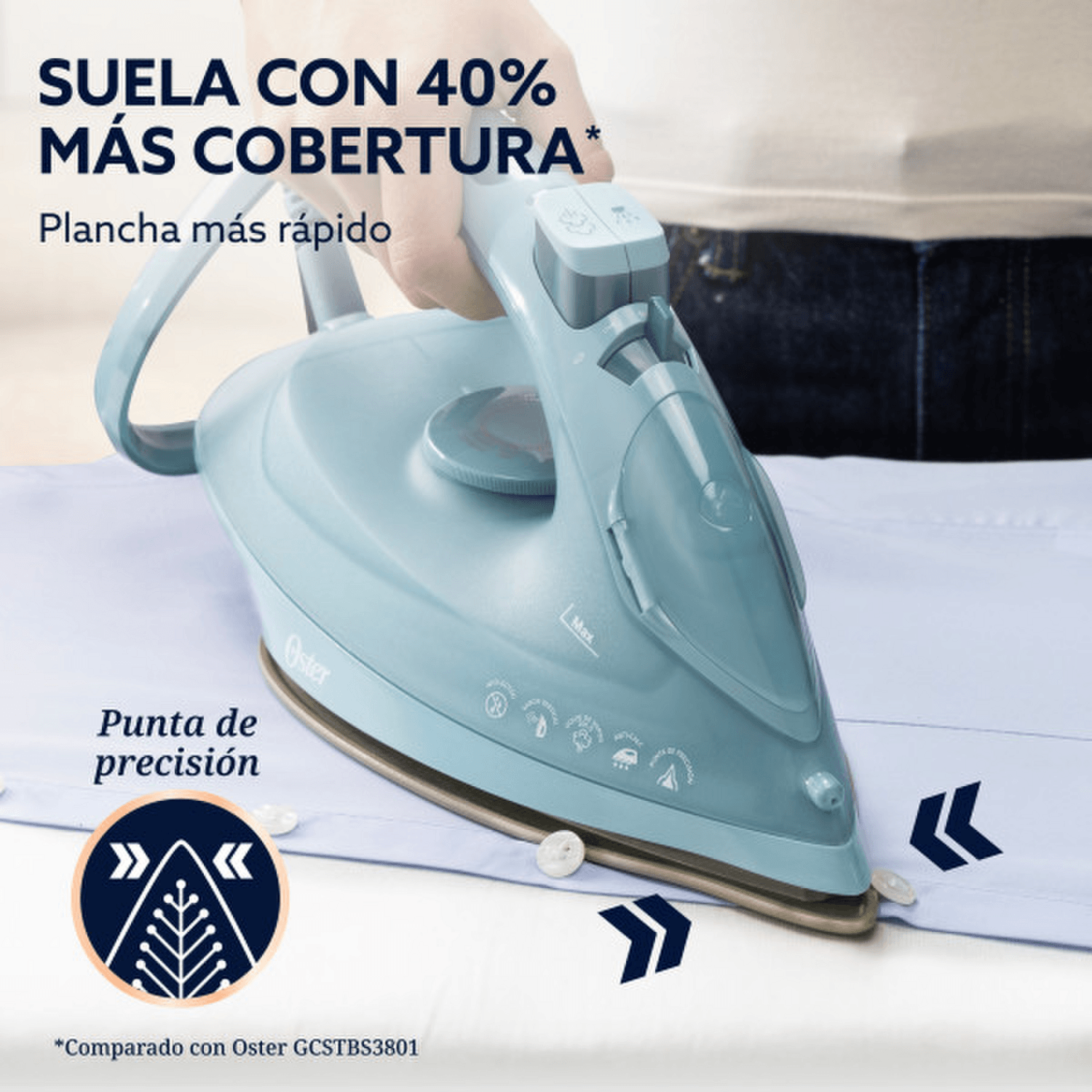 Plancha Oster AeroGlide Plus S7400 Vapor 200gr 1600W