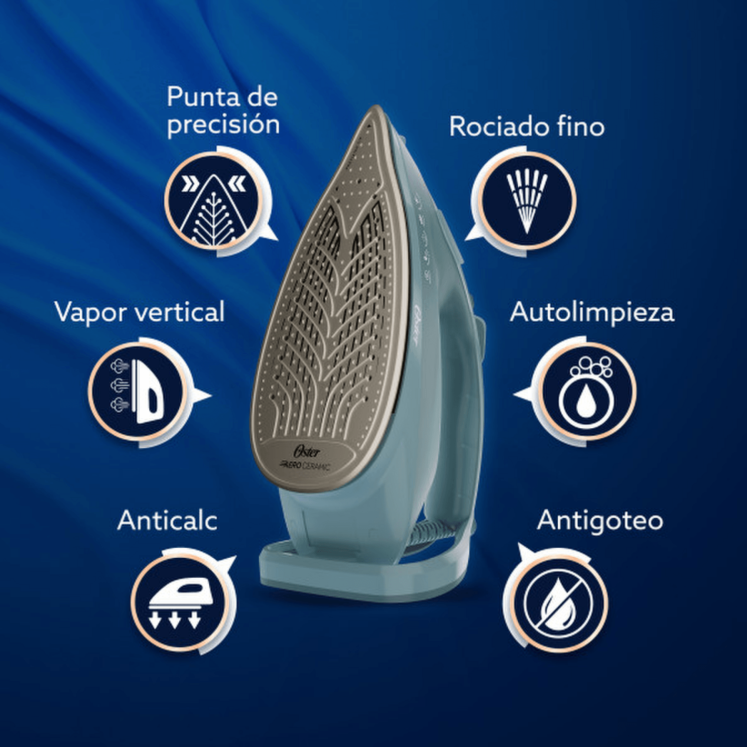 Plancha Oster AeroGlide Plus S7400 Vapor 200gr 1600W