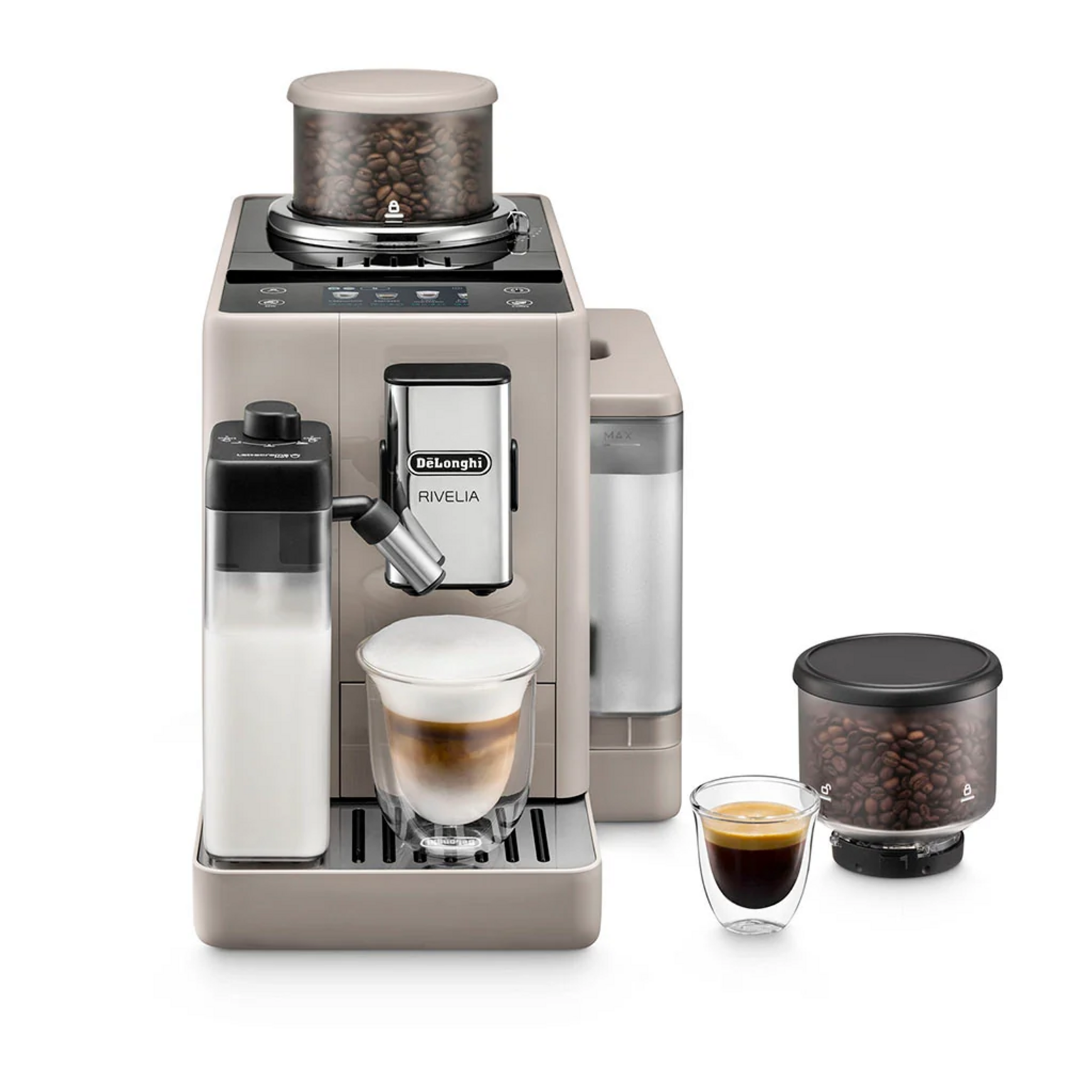 Cafetera DeLonghi Rivelia Superautomática Café 250g Beige