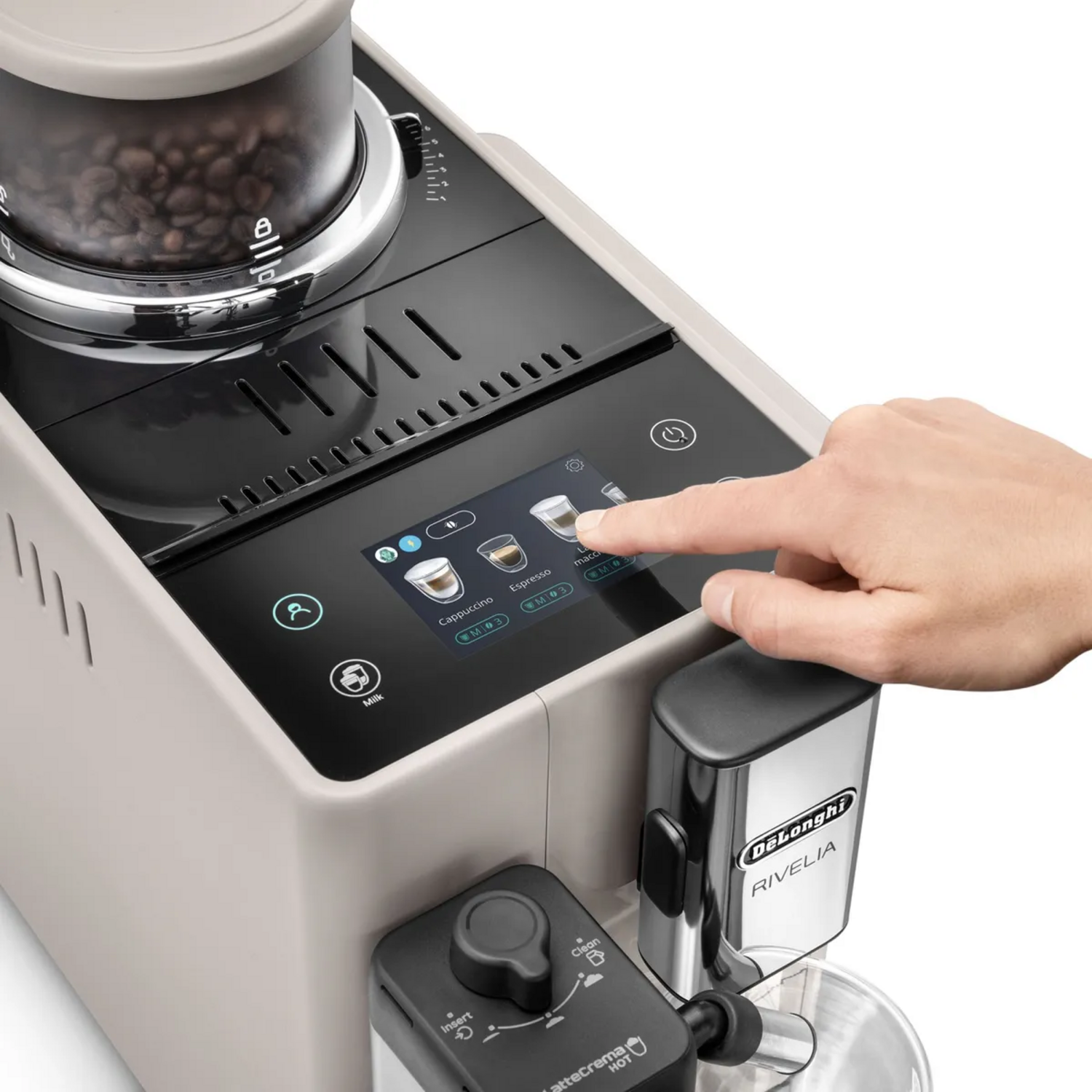 Cafetera DeLonghi Rivelia Superautomática Café 250g Beige