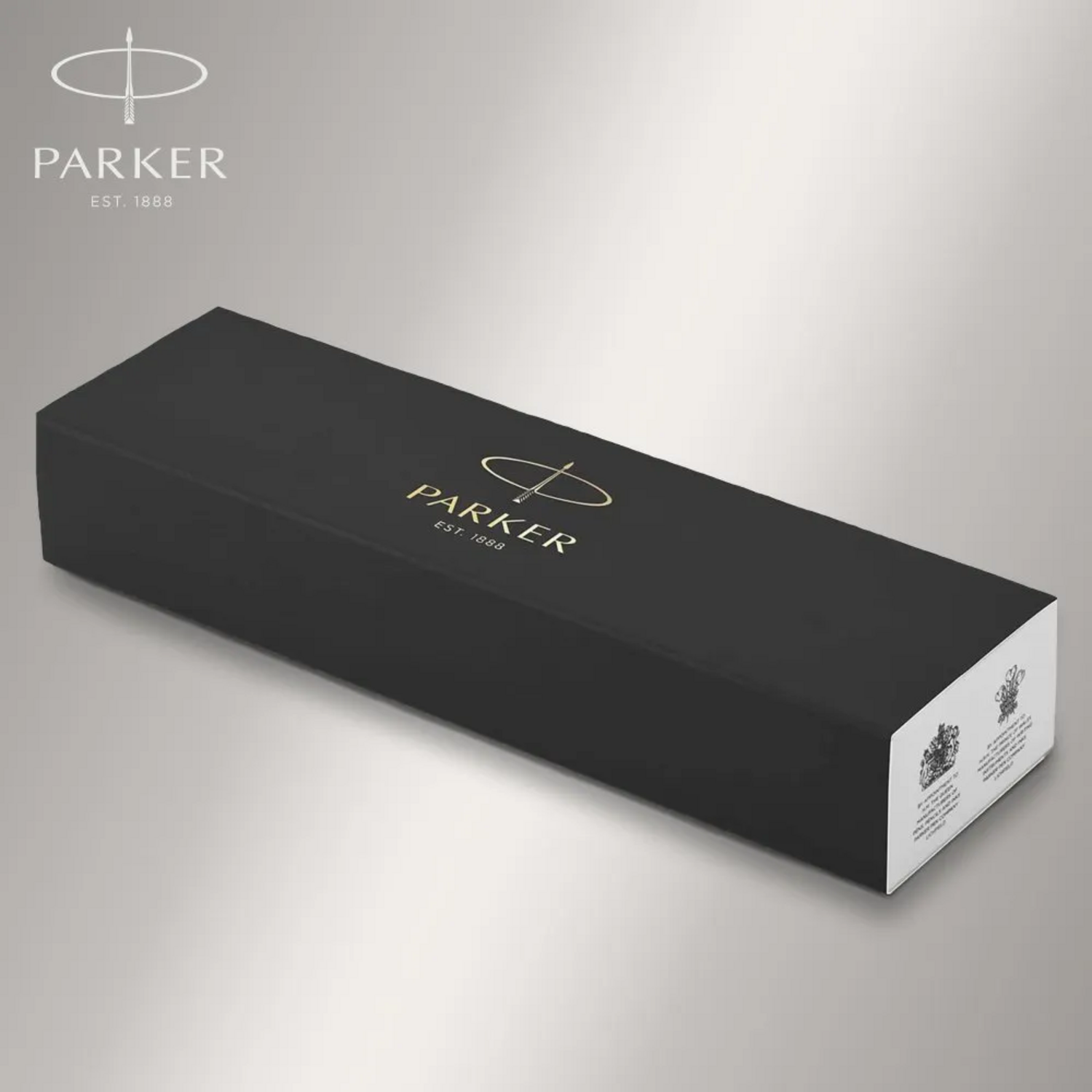 Caja del Boligrafo Rollerball Parker IM Essential Negro Mate con logo elegante