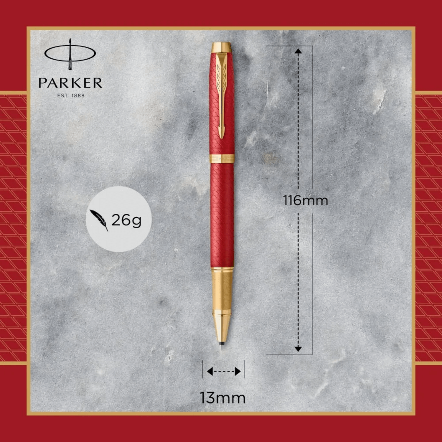 Bolígrafo Rollerball Parker IM Premium Rojo Tinta Negra
