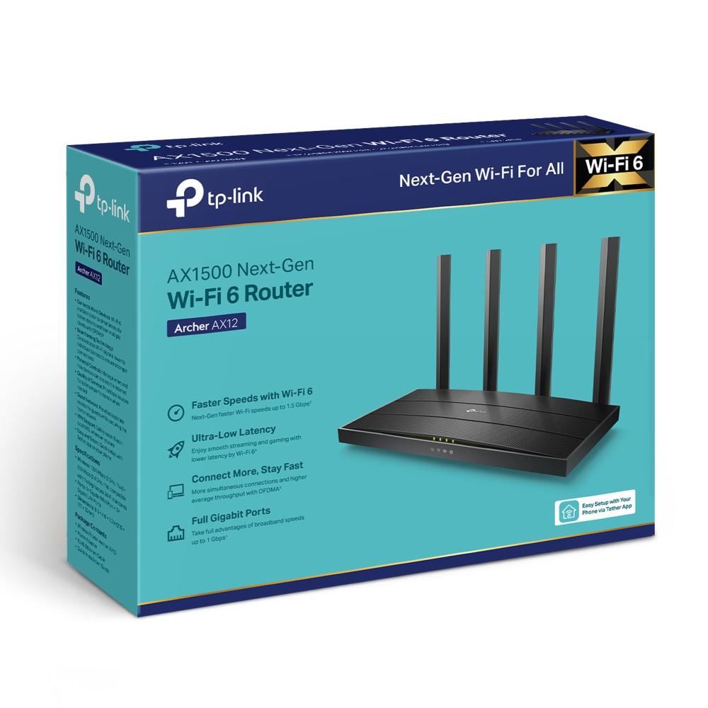 Router TP-Link WI-Fi 6 Archer AX12 Wi-Fi 6 Ax1500 4895252500875 Router by TP-Link | New Horizons