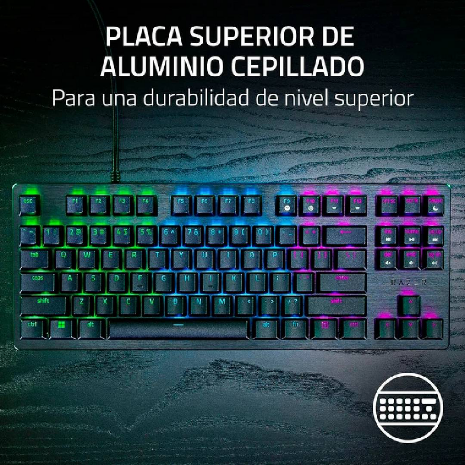 Teclado Razer Huntsman V3 X TKL Compacto Optico Morado RGB