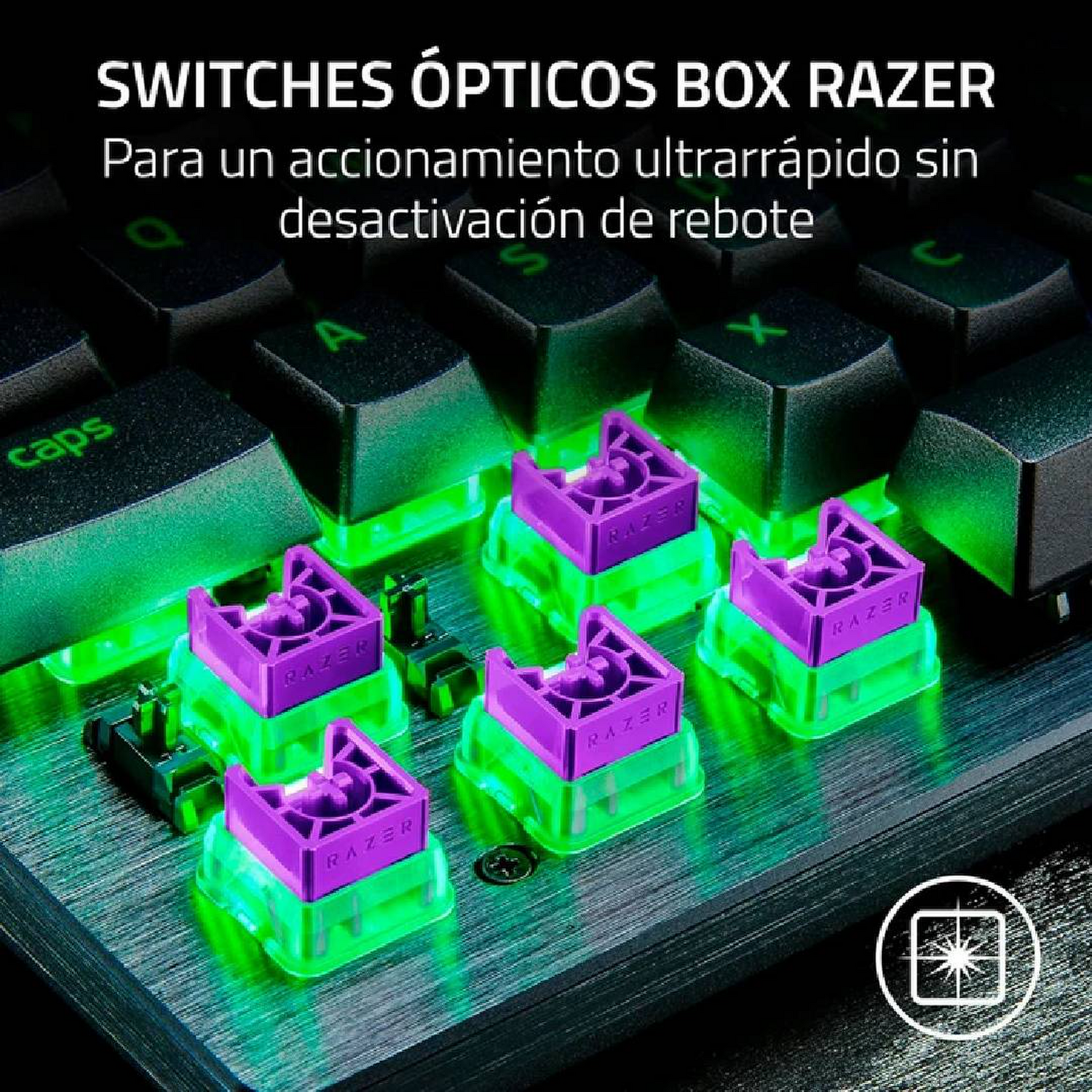 Teclado Razer Huntsman V3 X TKL Compacto Optico Morado RGB