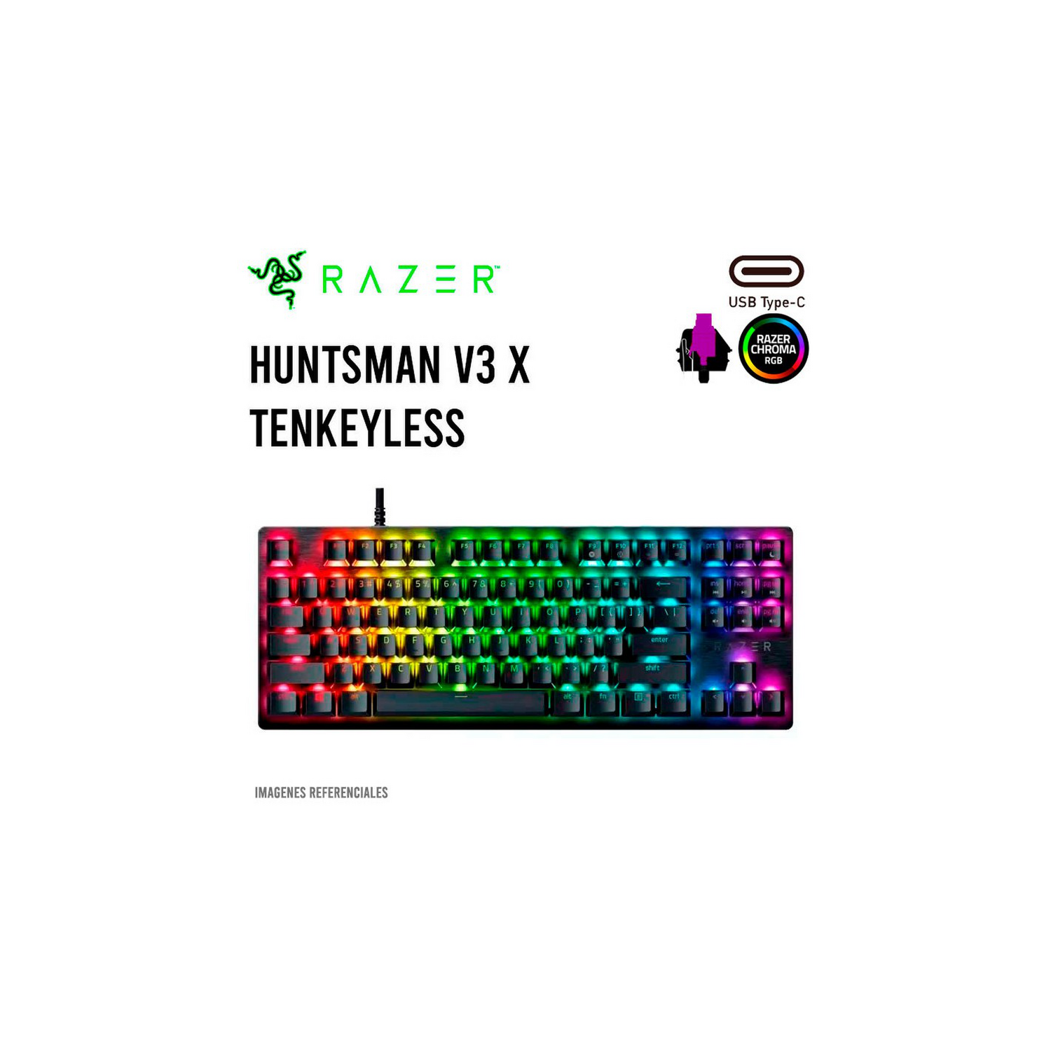 Teclado Razer Huntsman V3 X TKL Compacto Optico Morado RGB