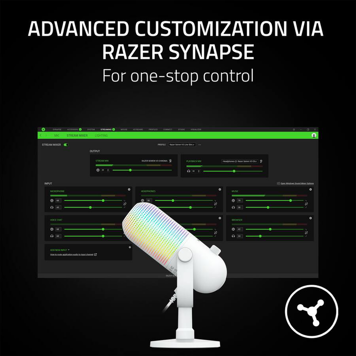 Microfono Razer Seiren V3 Chroma USB Supercardioide Podcast