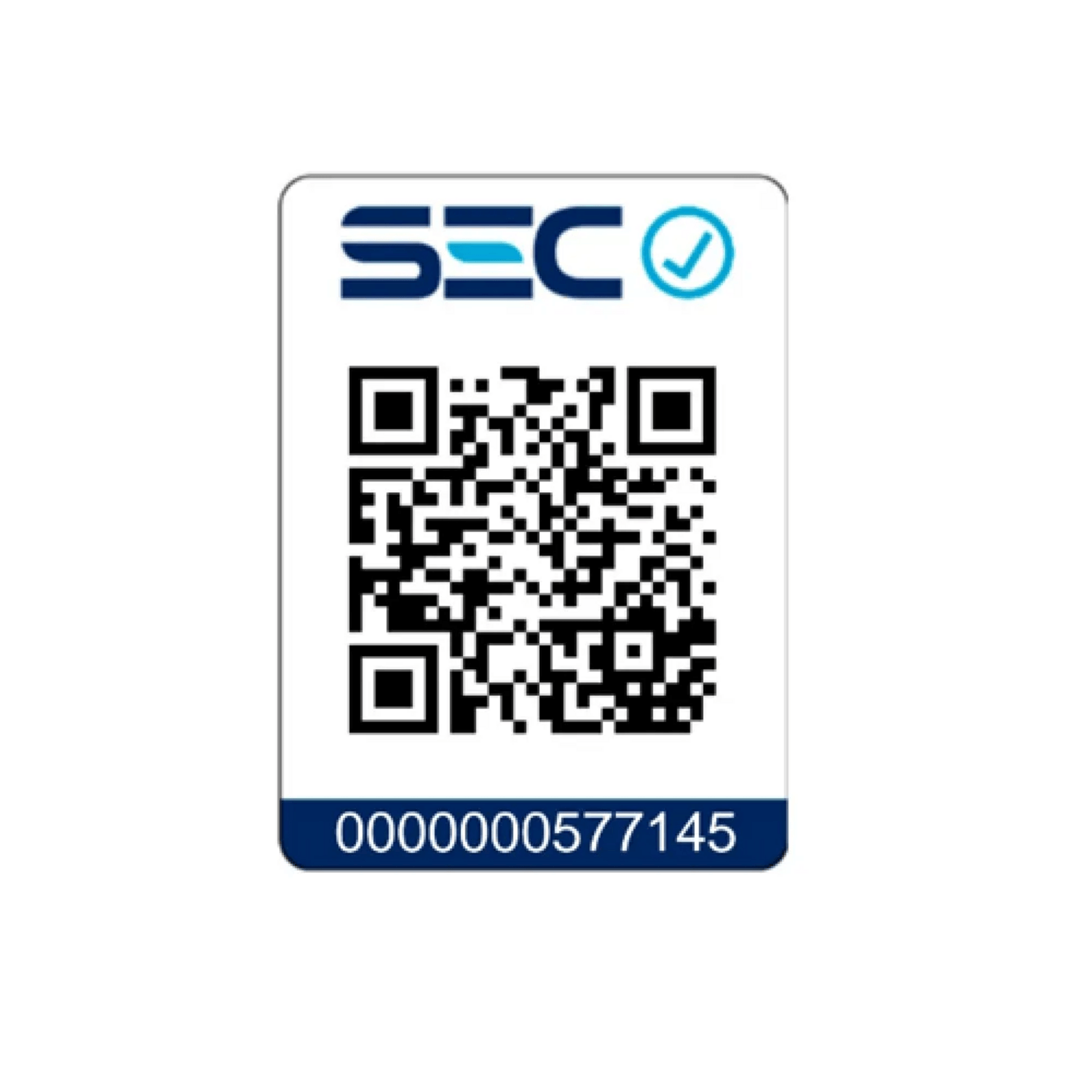 Código QR de SEC con número de registro 0000000577145 en un fondo blanco.