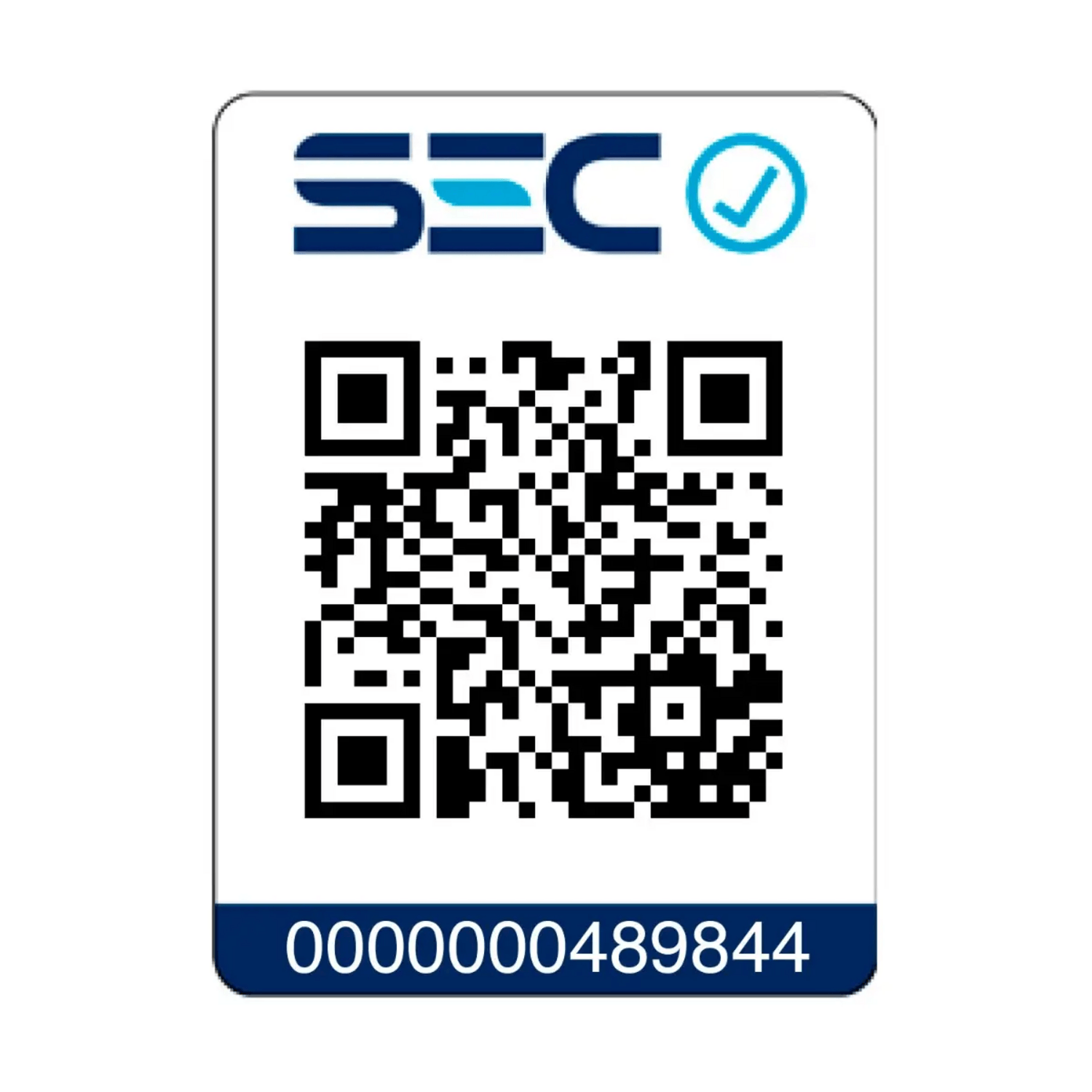Código QR de verificación SEC con el número 0000000489844.