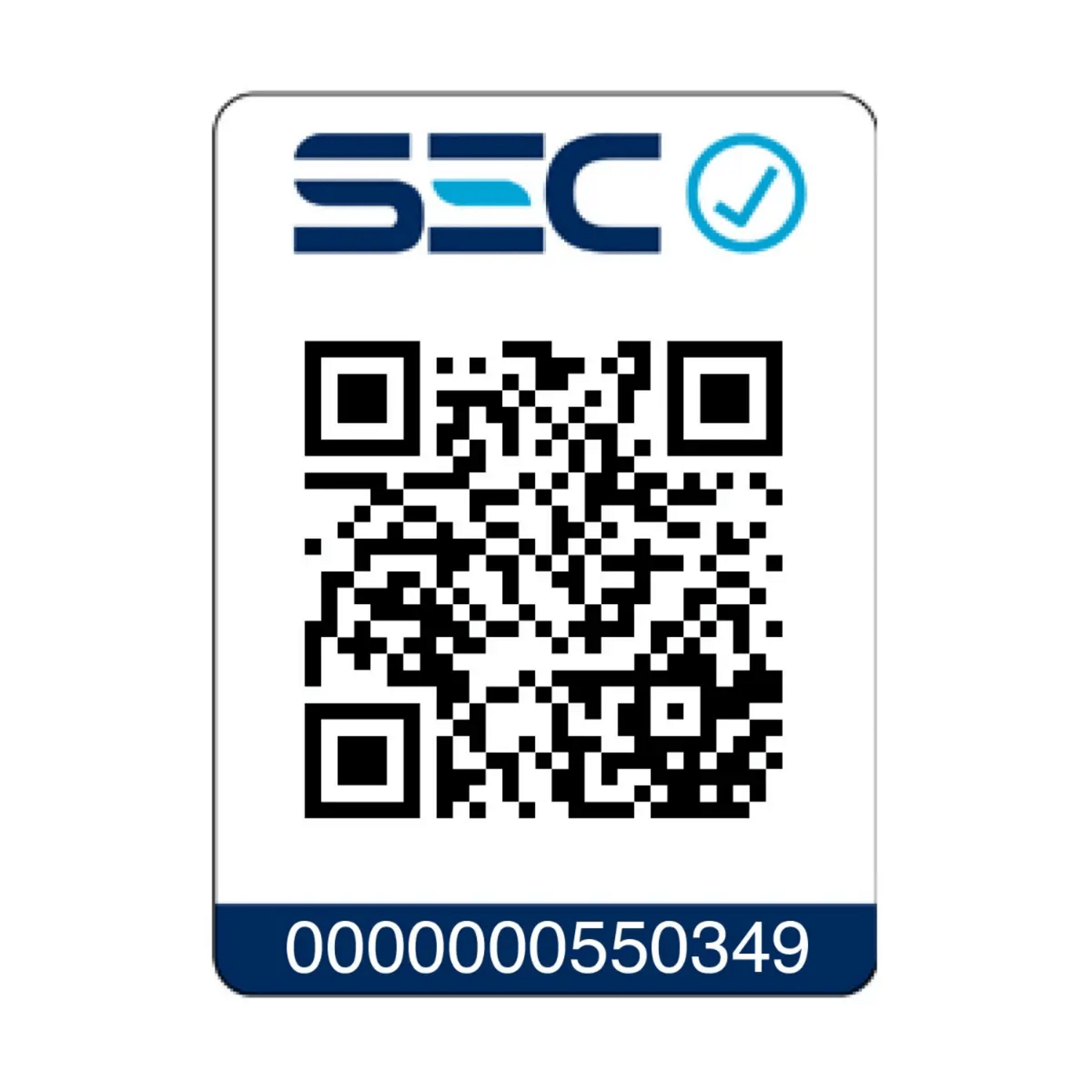 Código QR validado de SEC con número 0000000550349 para acceso a servicios.