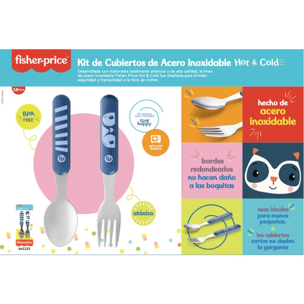 Set de Cubiertos Acero Bebe Niños Fisher Price Azul BB1123 7898458705256 by Fisher Price | New Horizons