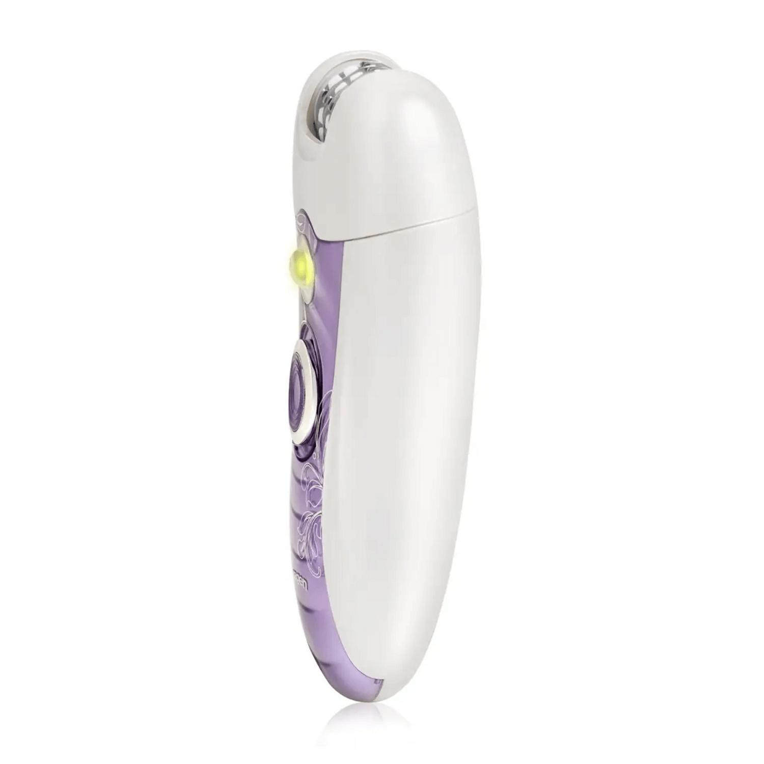 Depiladora Siegen SG-9003 Recargable 18 Pinzas Todo Cuerpo en color blanco y morado, vista lateral.