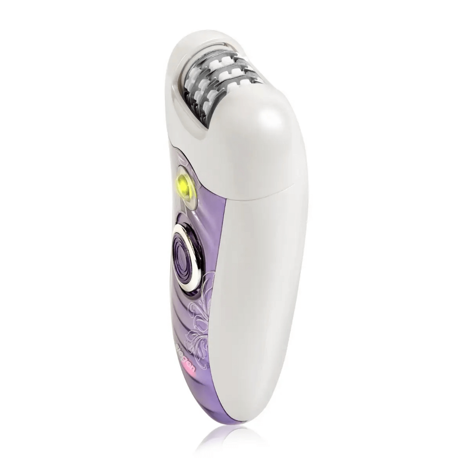 Depiladora Siegen SG-9003 Recargable 18 Pinzas Todo Cuerpo de color blanco y púrpura.