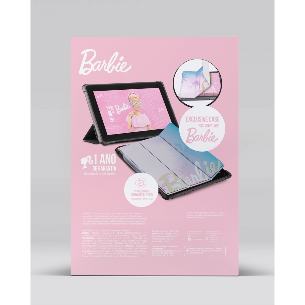 Tablet Multi Barbie 9 Pulg 4+64 GB WIFI NB620 7908685619919 by Multilaser | New Horizons