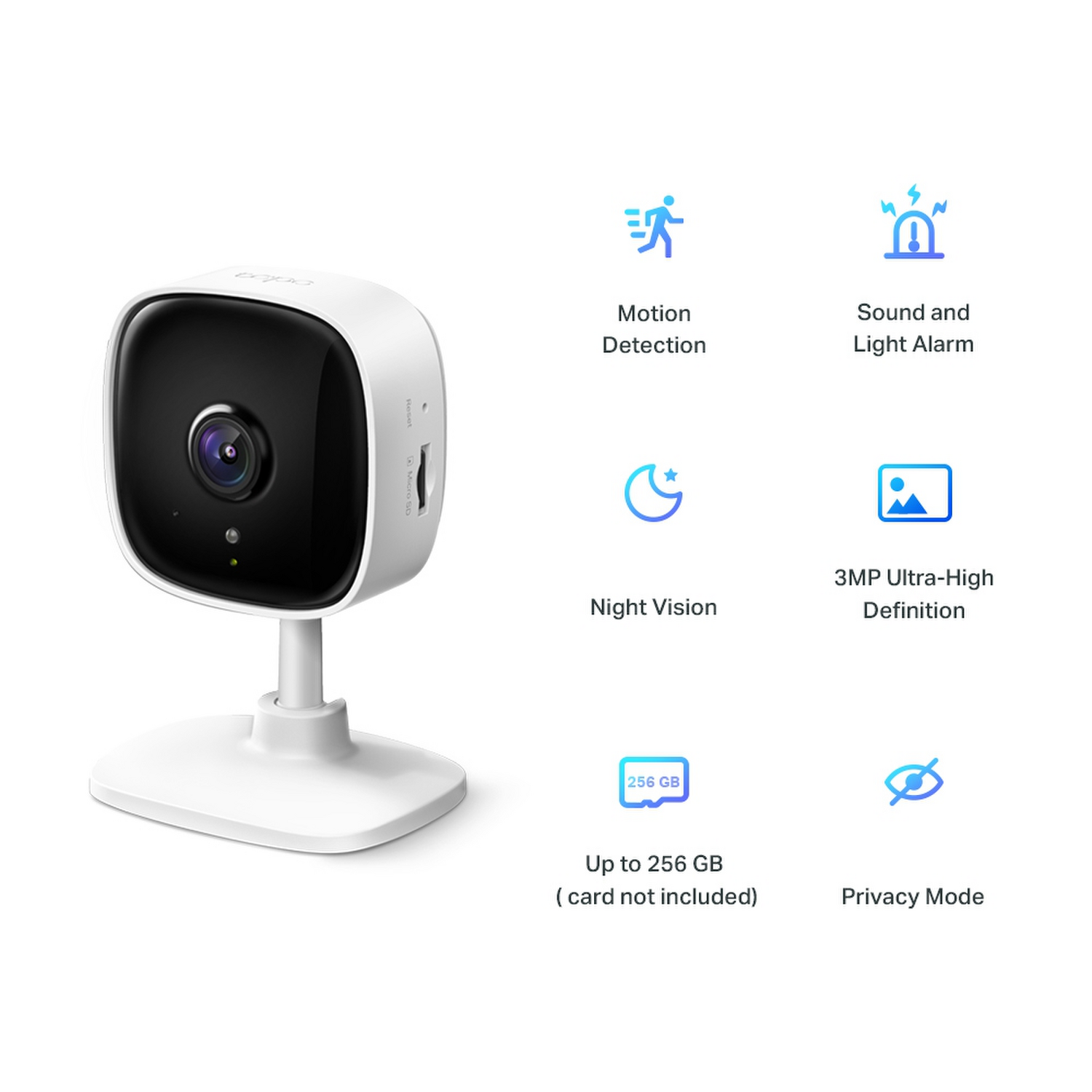 Camara Seguridad Tapo C110 2K 3MP WiFi Interior Alarma Audio