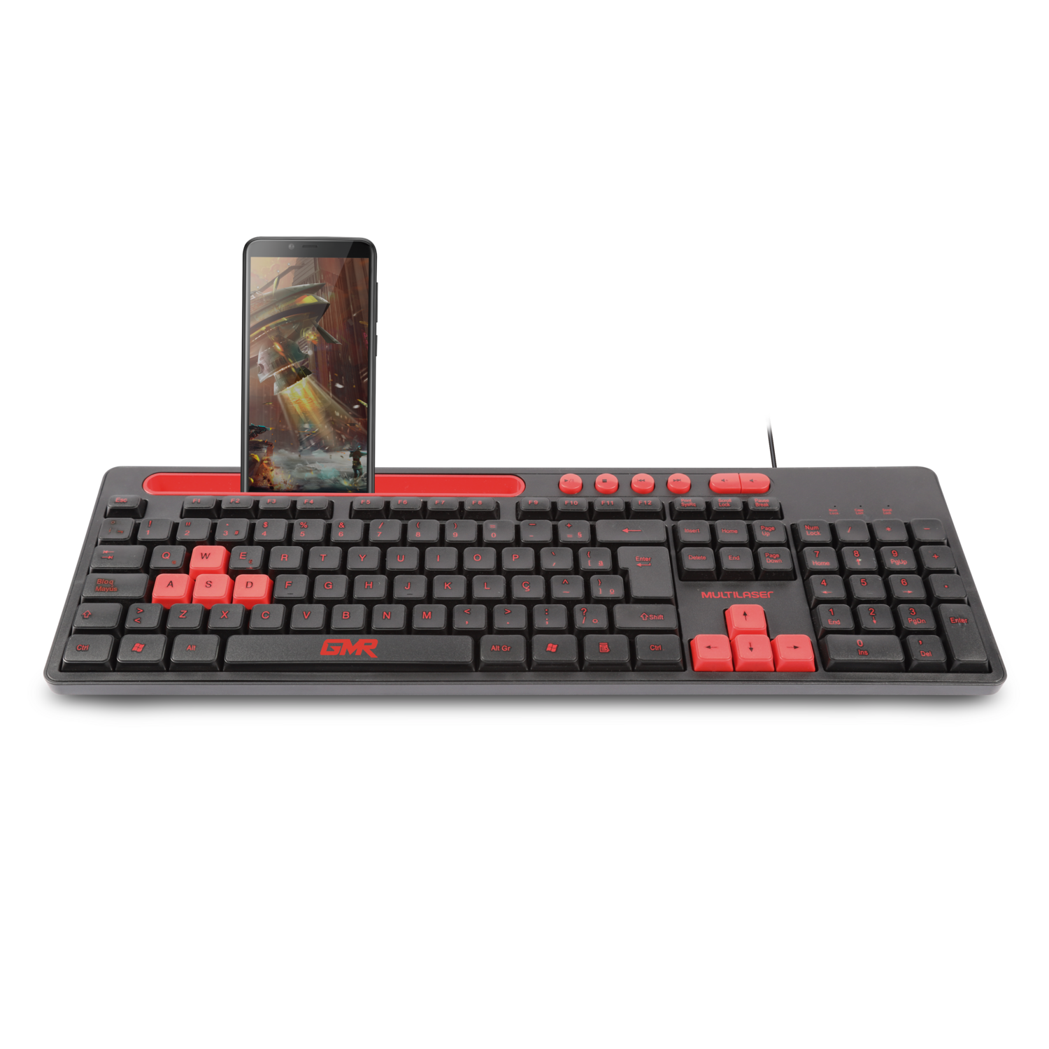 Teclado Gamer Multilaser con Soporte Para Telefono TC504 7908414459038 Teclado by Multilaser | New Horizons