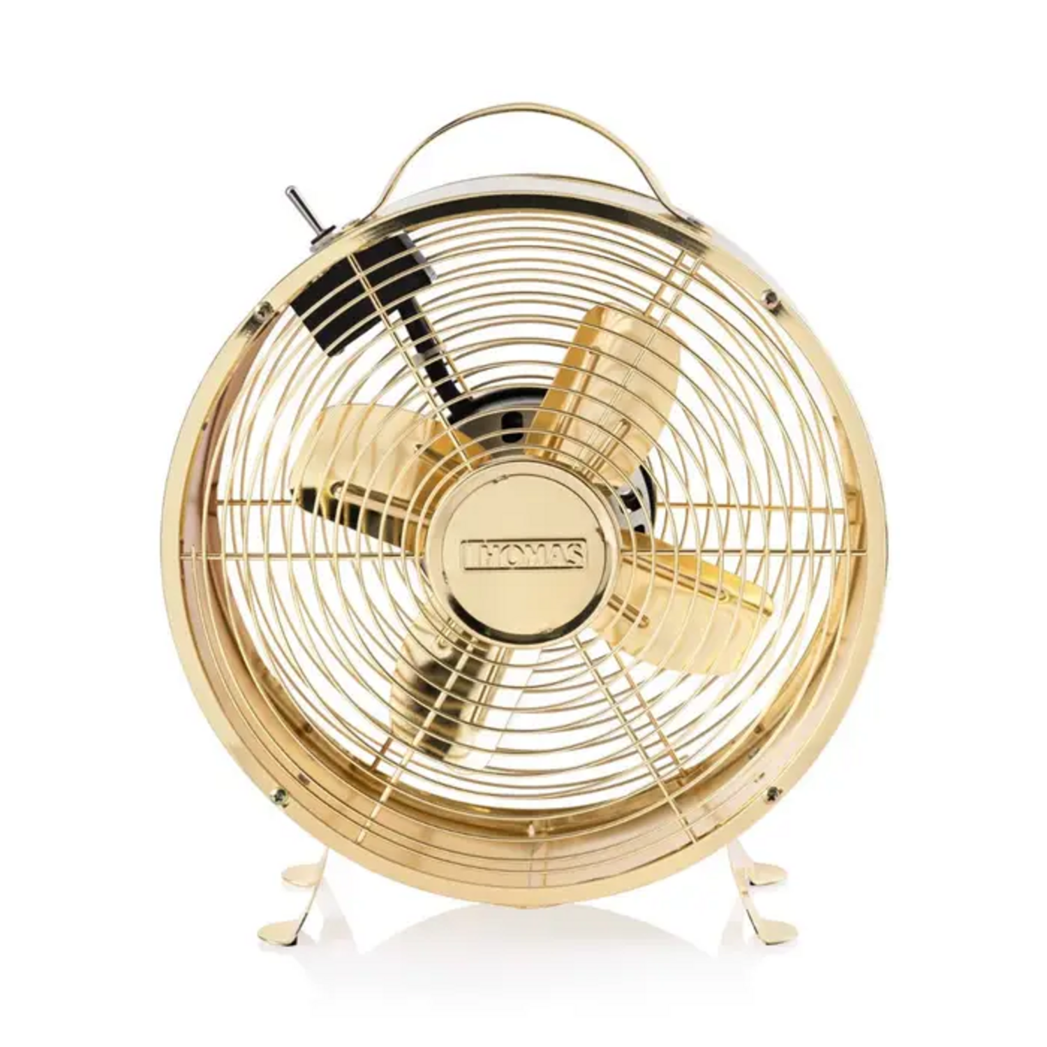 Ventilador Thomas 20 Cm Dorado Vintage 25W Bajo Consumo