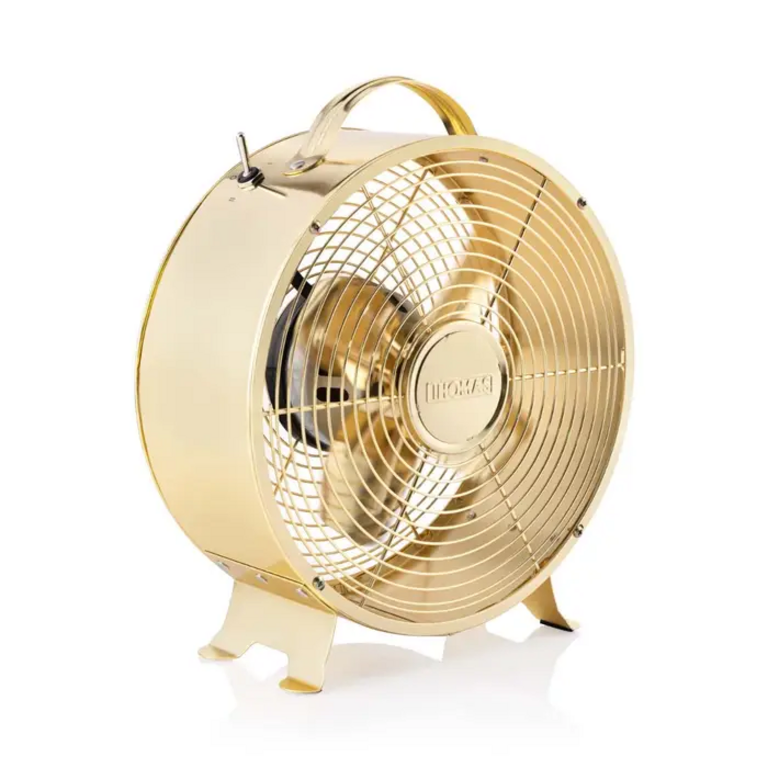 Ventilador Thomas 20 Cm Dorado Vintage 25W Bajo Consumo