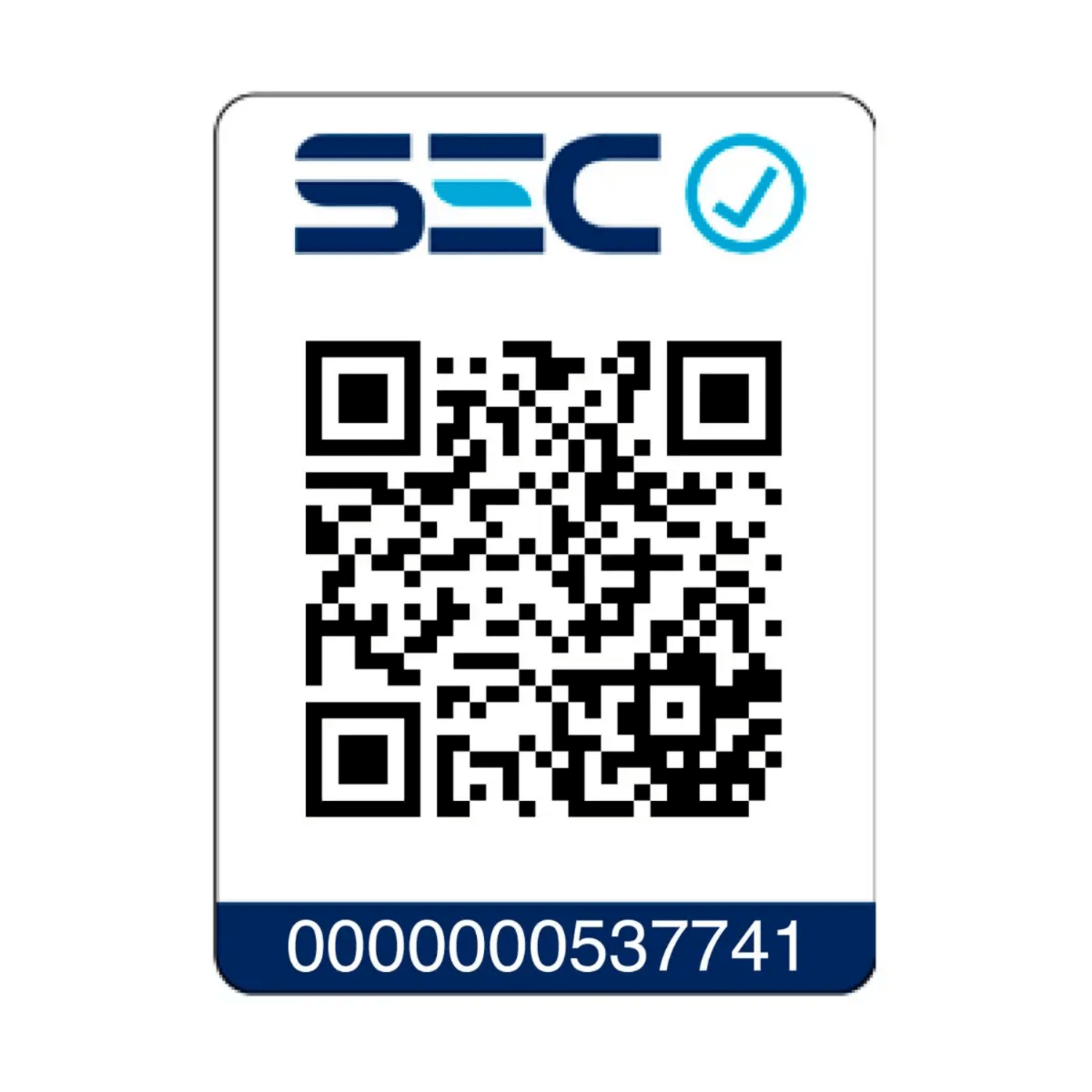 Código QR SEC con información y número 0000000537741.