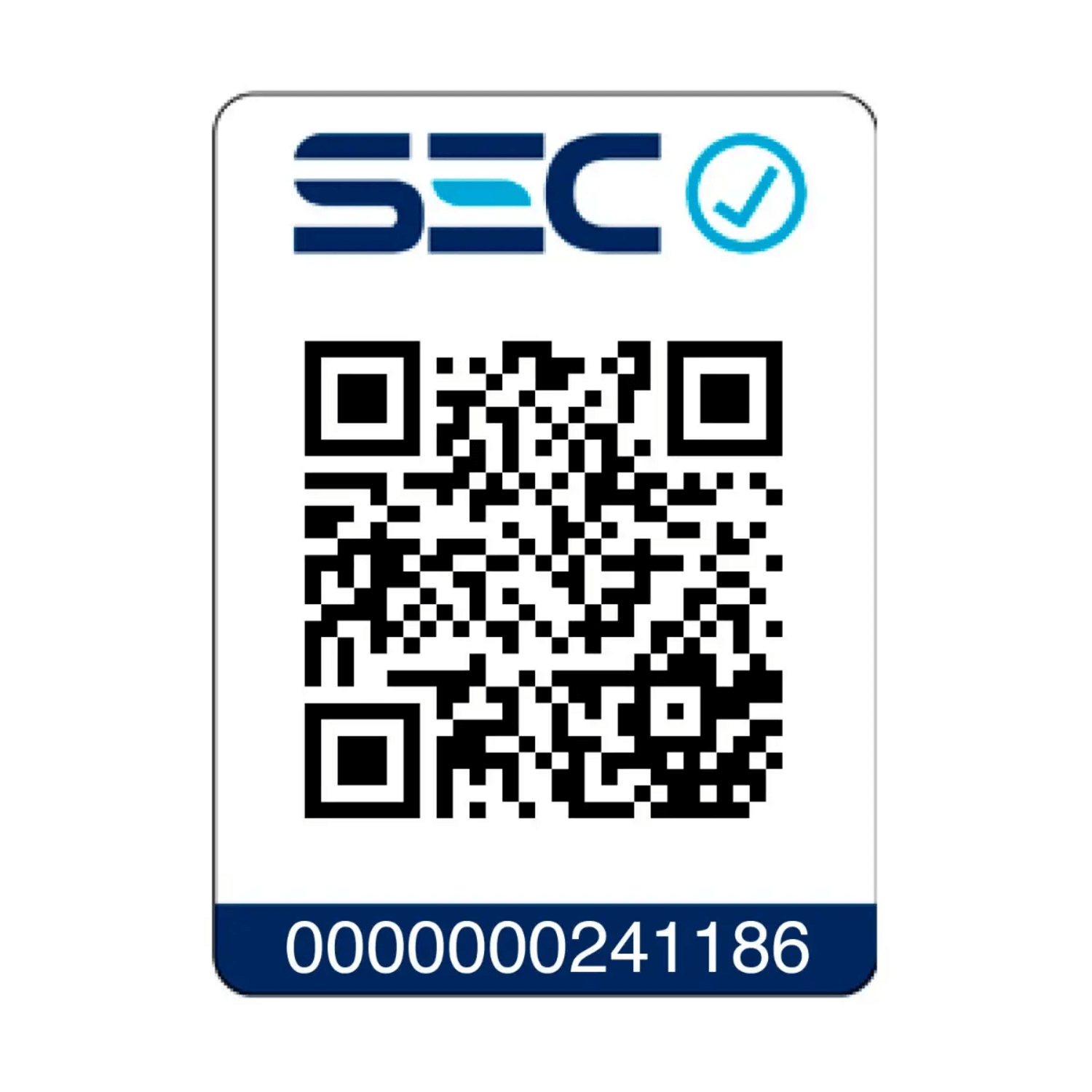 Código QR SEC con número de identificación 0000000241186 para verificación.