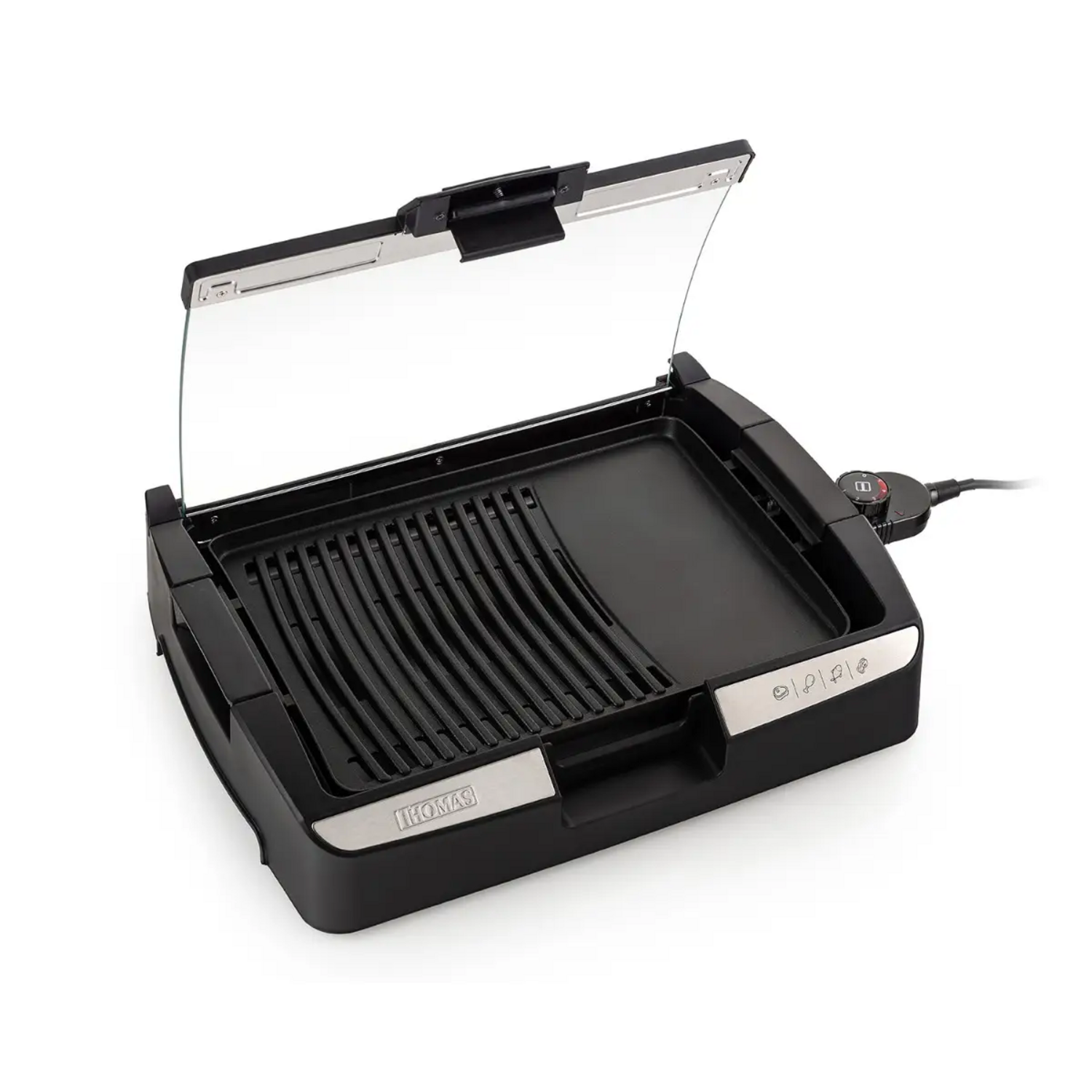 Parrilla Electr Thomas TH-224 1500W 225C Tapa Limpieza Fácil