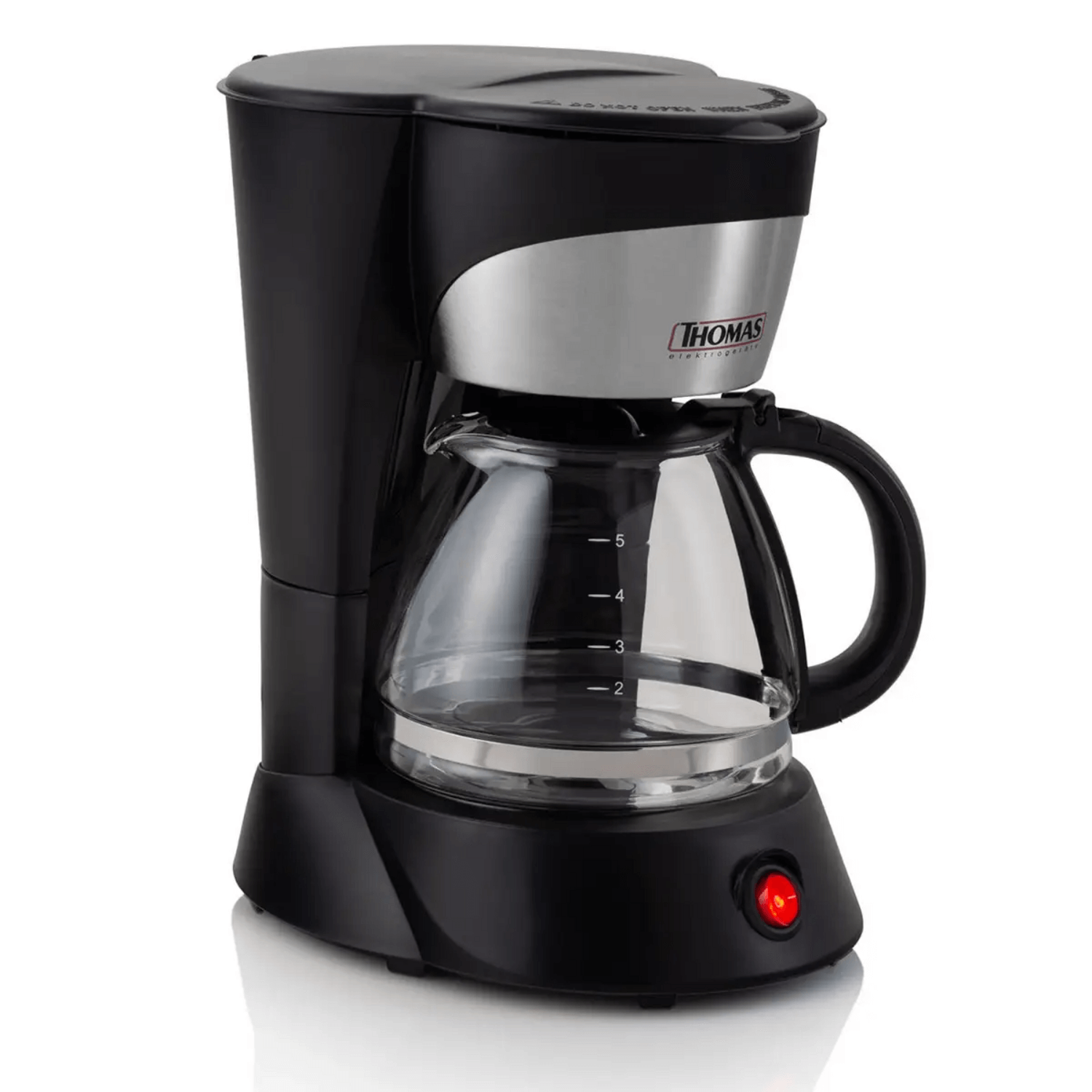 Cafetera Thomas TH-130 5 Tazas 750 ml Mantiene Calor Filtro en color negro con jarra de vidrio.