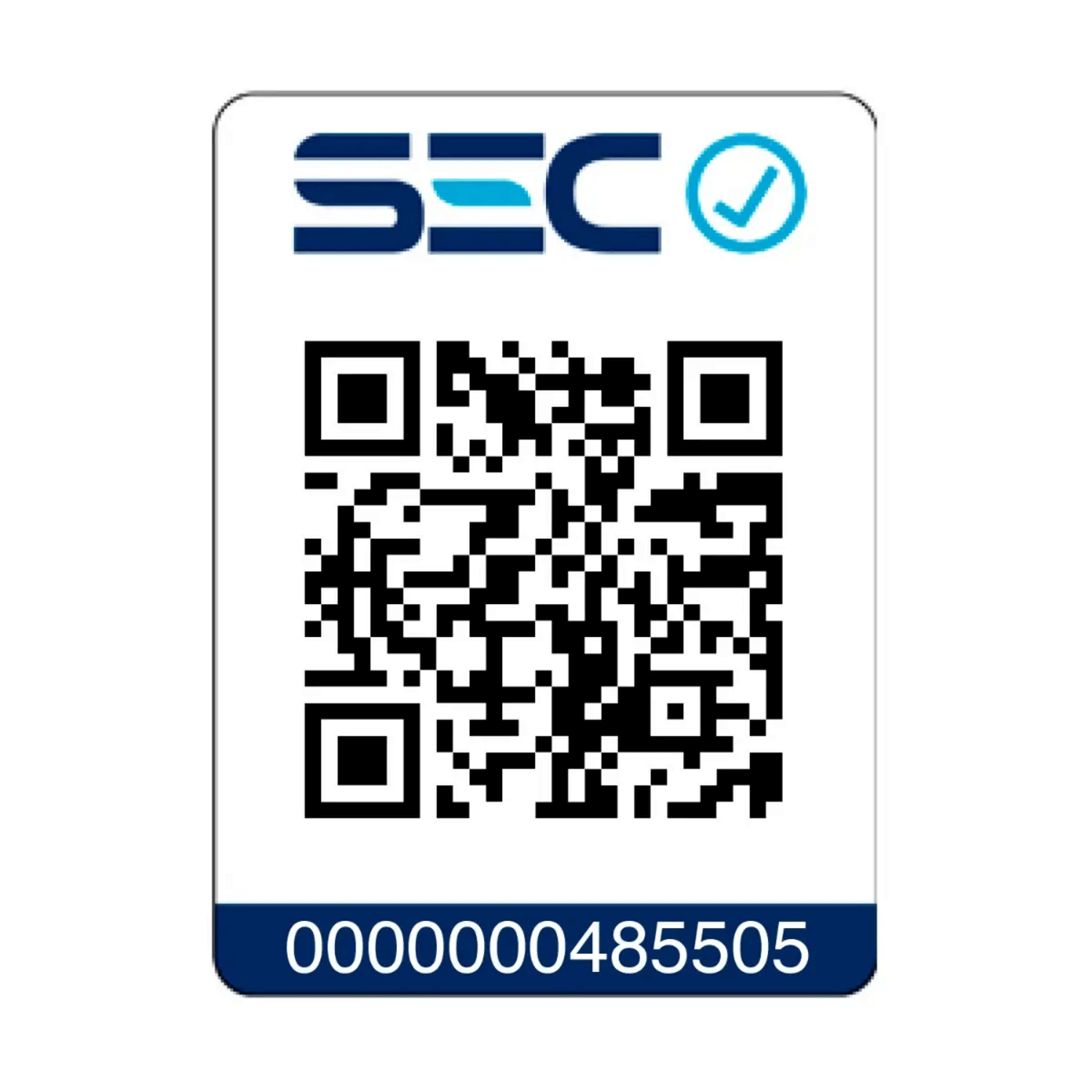 Código QR SEC con número de verificación 0000000485505.
