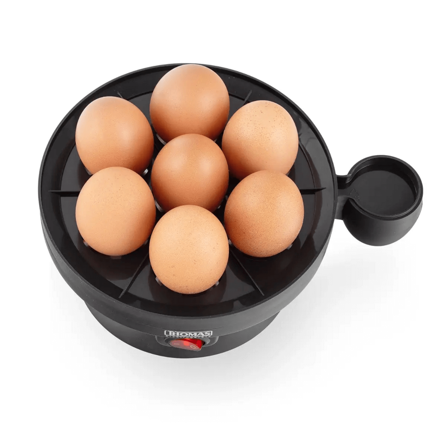 Cocedor de Huevos Thomas TH-80 7 Gallina 19 Codorniz Vapor con 7 huevos en su soporte