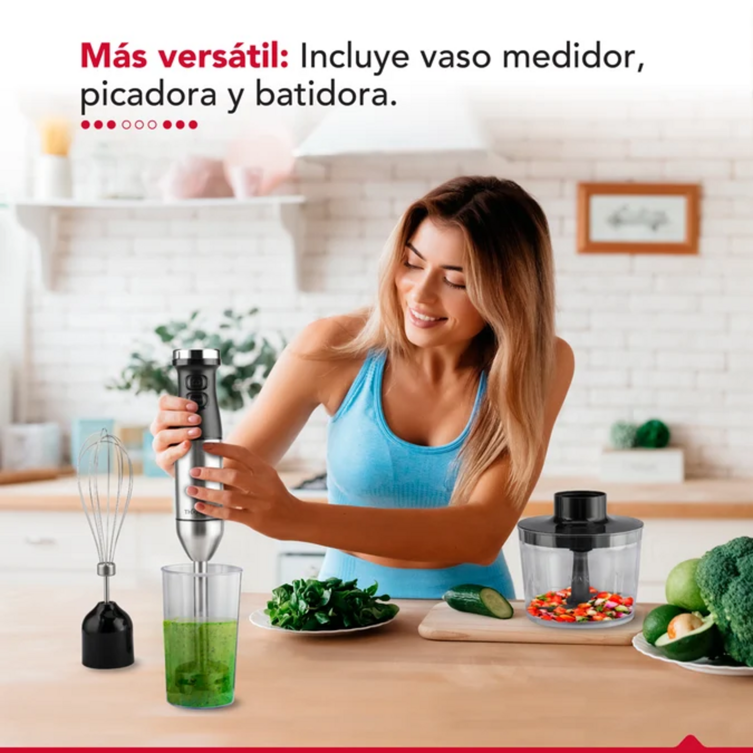 Minipimer Thorben Thor HB 600 Picadora Batidor Vaso 700ml
