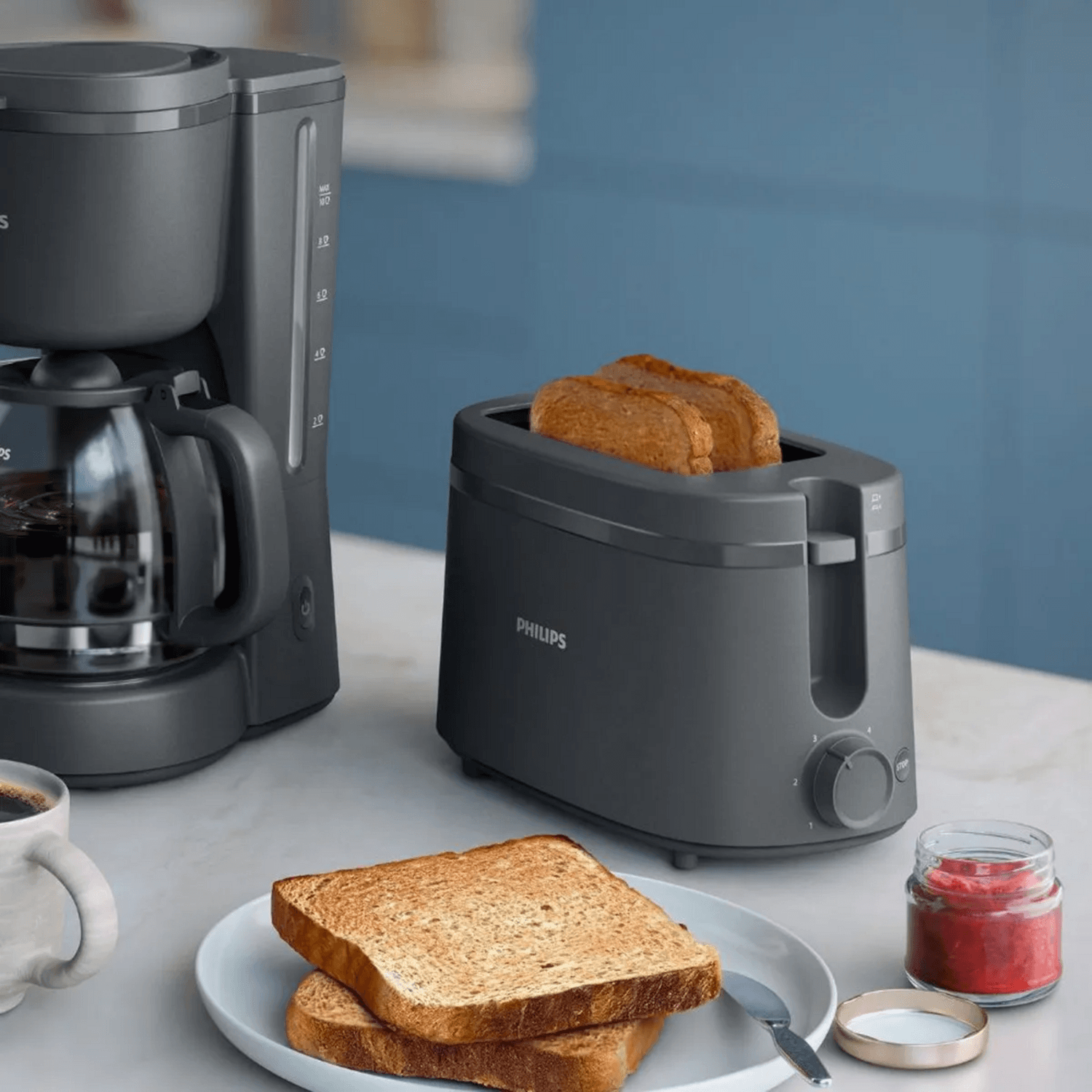 Tostador Philips 2 Rebanadas 650W 6 Niveles Negro Serie 1000